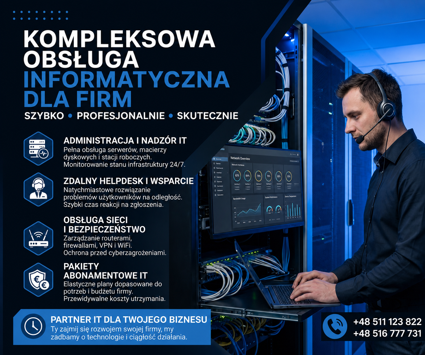 Obsługa IT firm, przedsiębiorstw, instytucji